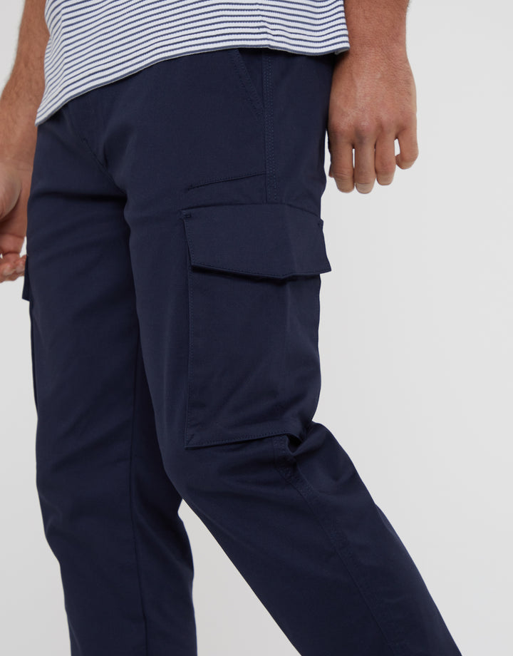 Navy Cargo Chino Trousers