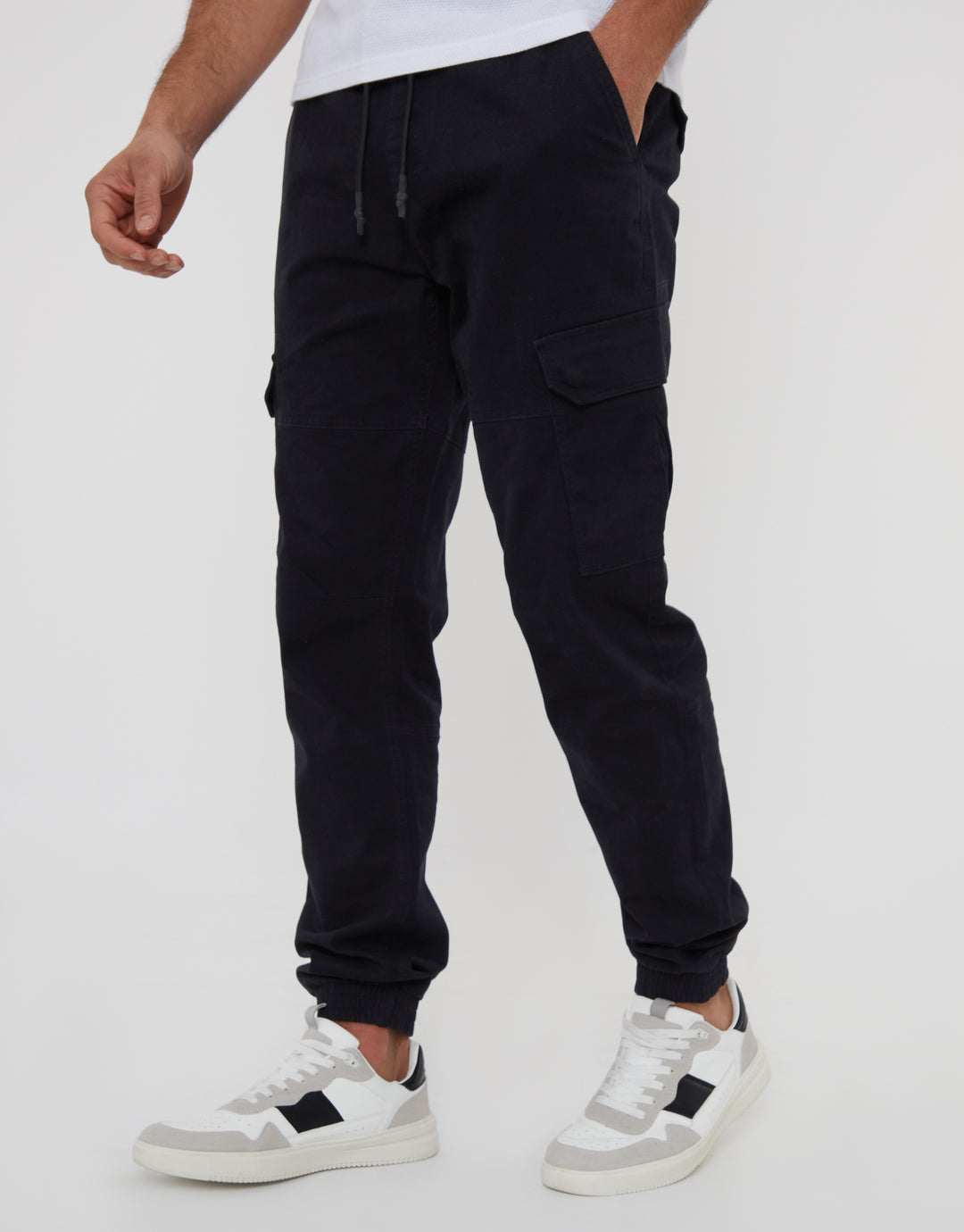 Threadbare Men's Black Jogger Style Cargo Trousers