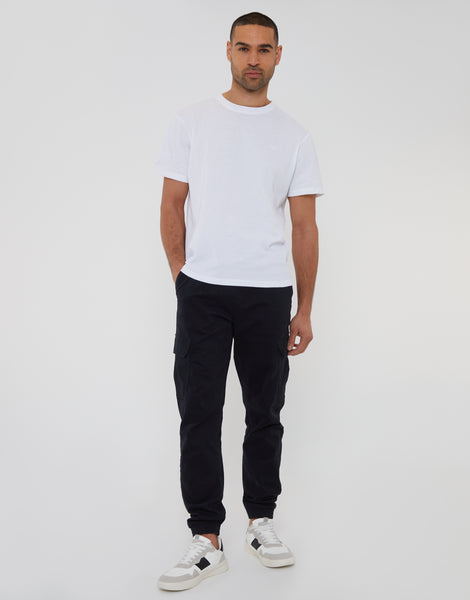 Men's Black Jogger Style Cargo Trousers – Threadbare