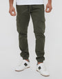 Khaki Green Jogger Style Cargo Trousers