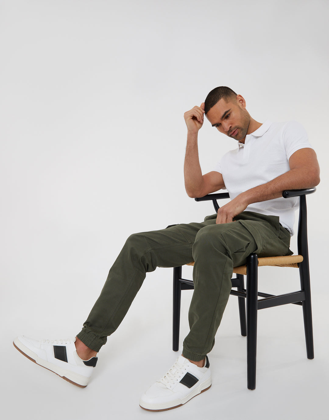 Khaki Green Jogger Style Cargo Trousers