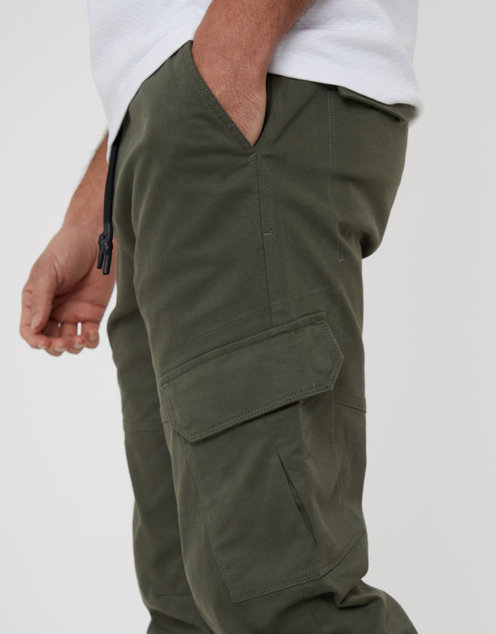Khaki Green Jogger Style Cargo Trousers