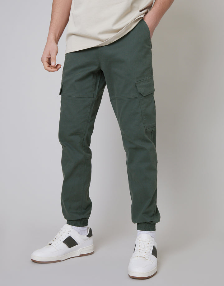 Grey Jogger Style Cargo Trousers