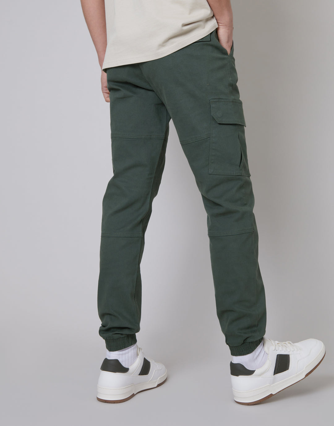 Grey Jogger Style Cargo Trousers