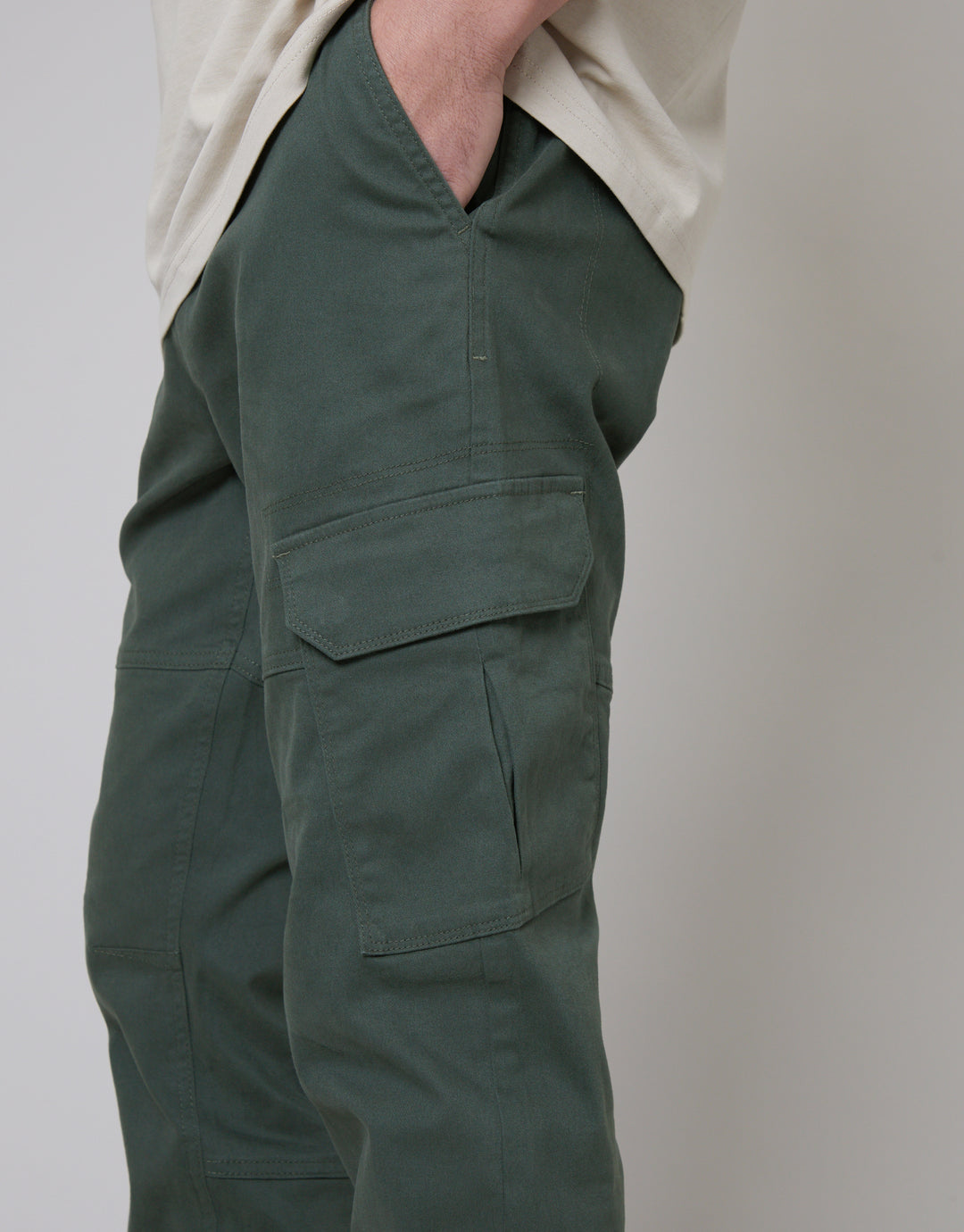 Grey Jogger Style Cargo Trousers