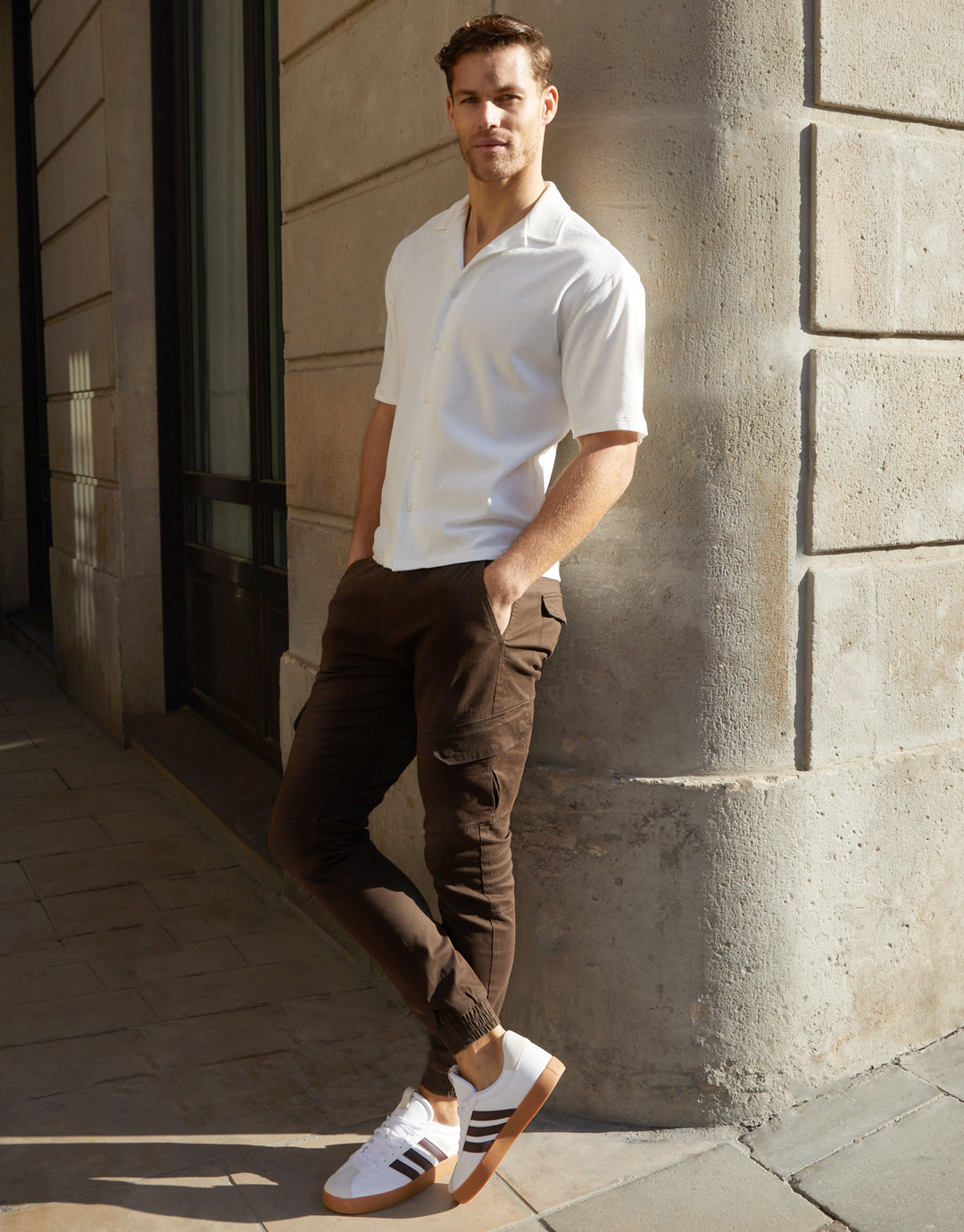 Brown Jogger Style Cargo Trousers