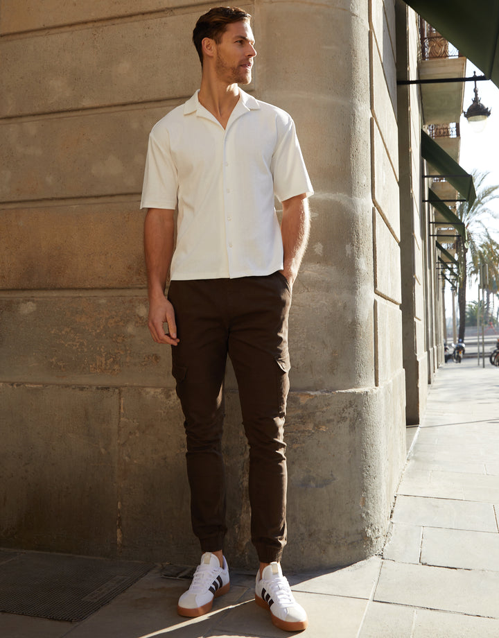 Brown Jogger Style Cargo Trousers