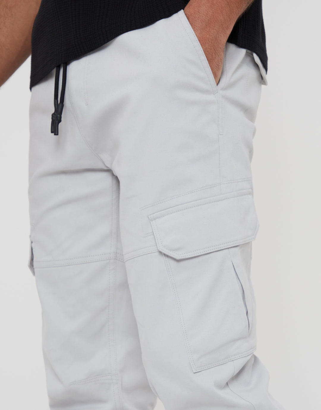 Off White Jogger Style Cargo Trousers