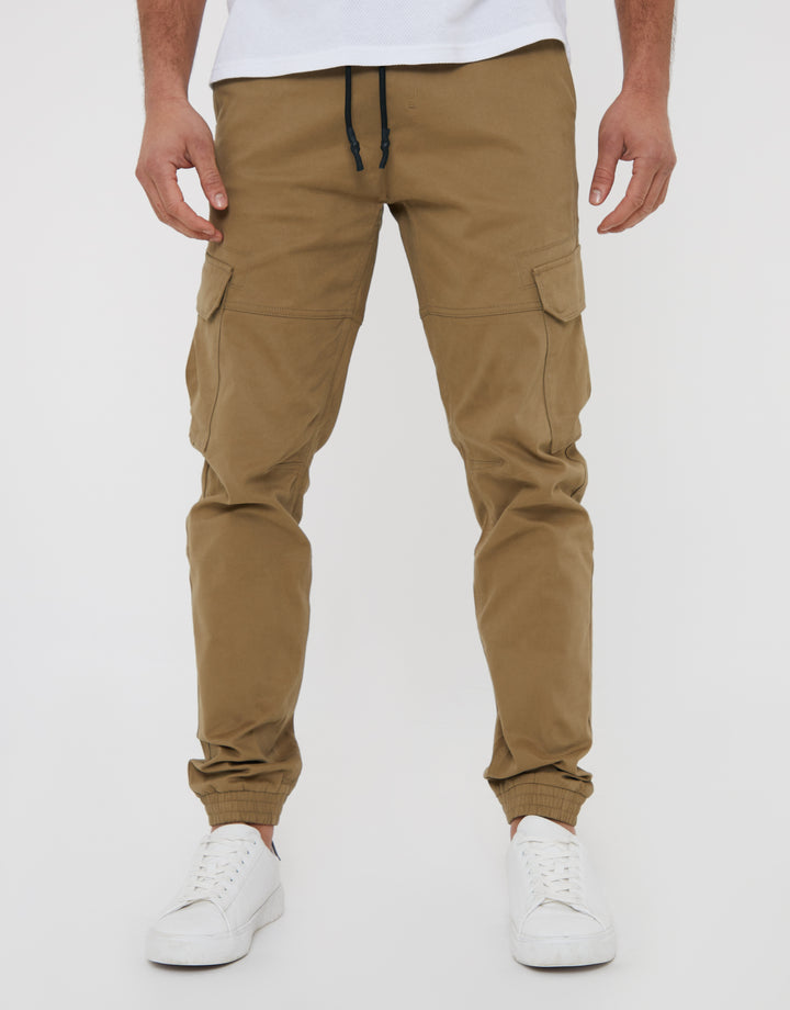 Dark Stone Jogger Style Cargo Trousers