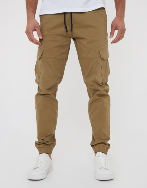 Men's Dark Stone Jogger Style Cargo Trousers – Threadbare