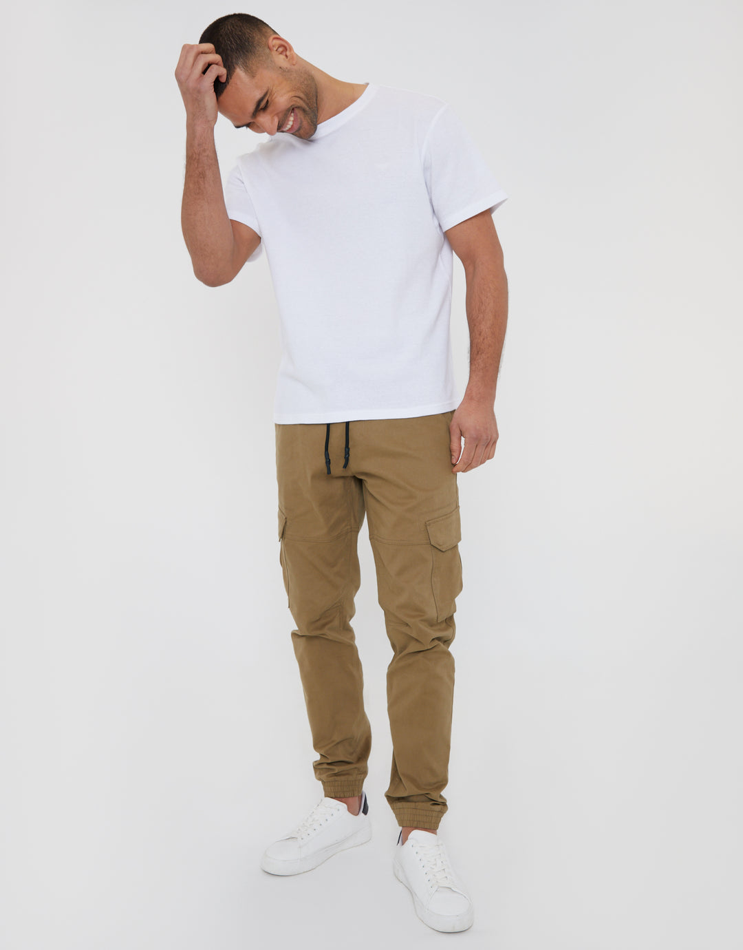 Dark Stone Jogger Style Cargo Trousers