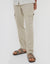 Stone Linen Blend Cargo Trousers
