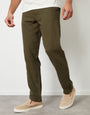 Khaki Green Linen Blend Trousers