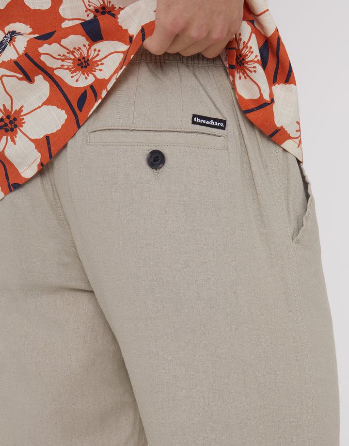 Stone Linen Blend Trousers