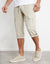 Stone Linen Blend 3/4 Length Cargo Trousers