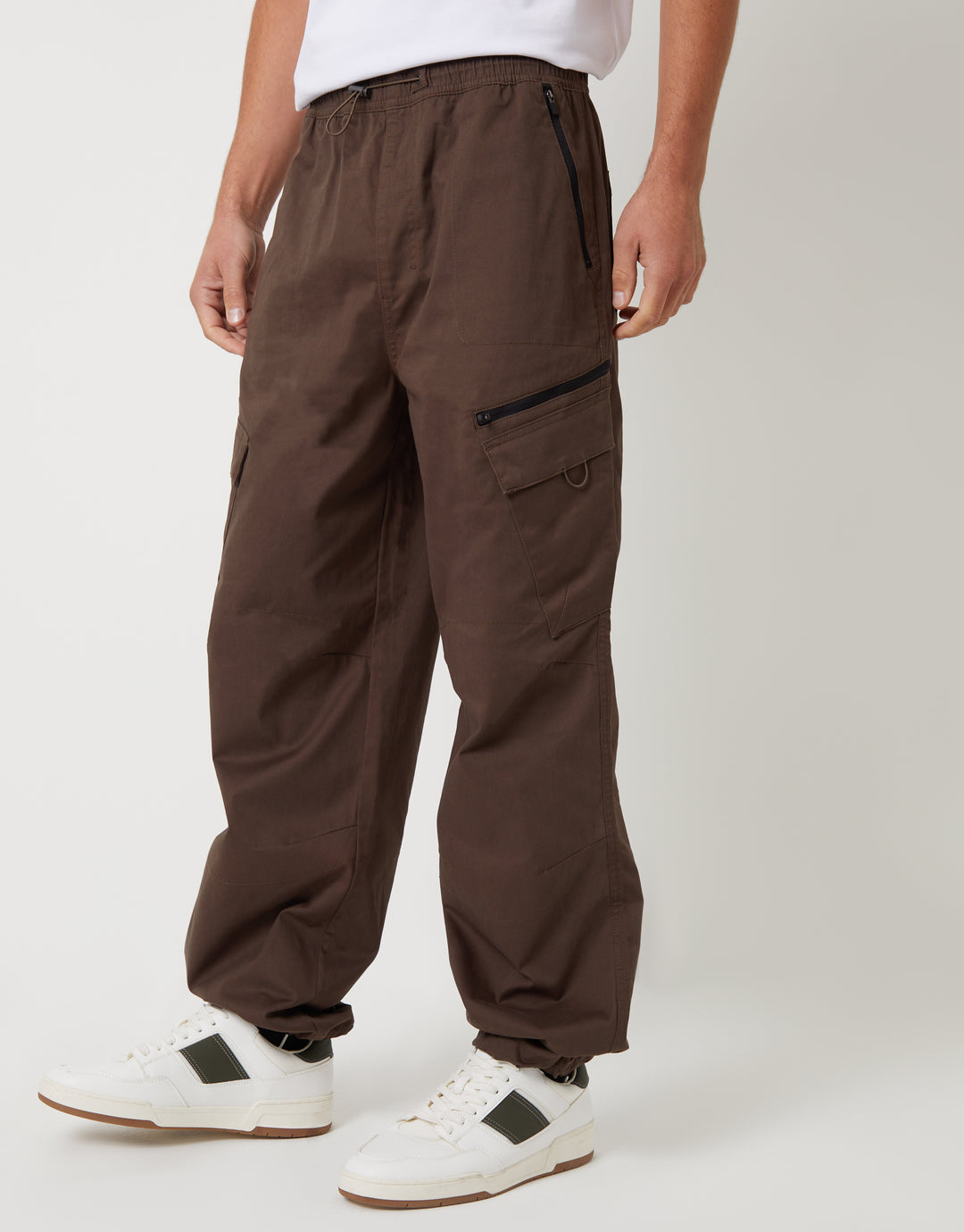 Cargo Parachute Pants in Brown