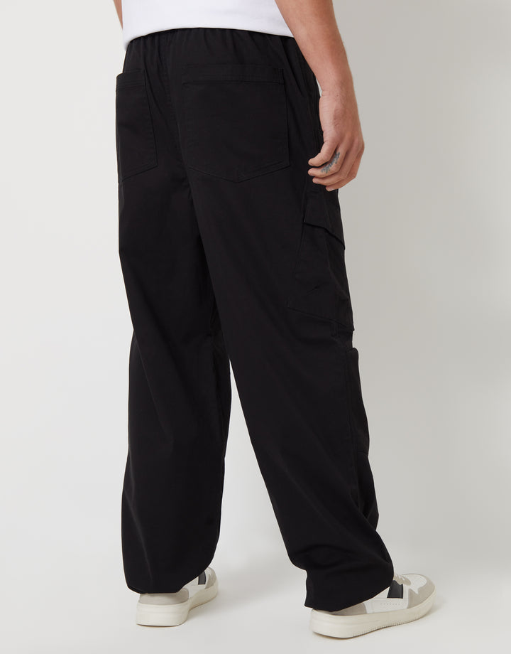 Cargo Parachute Pants in Black