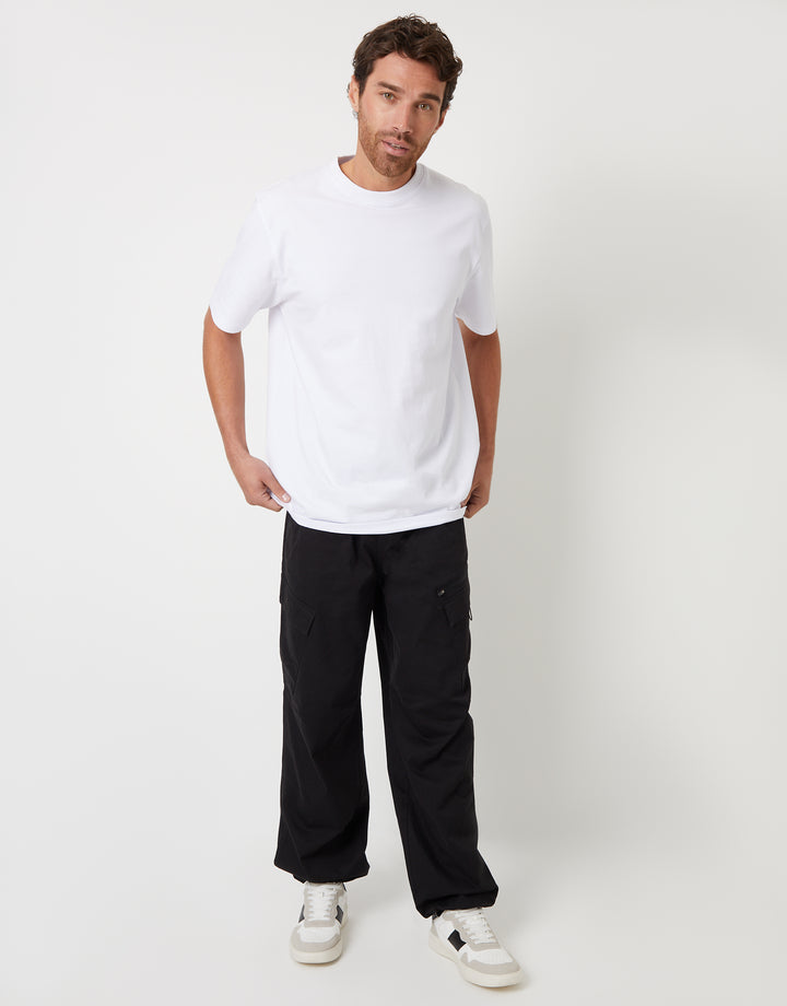 Cargo Parachute Pants in Black