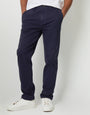 Navy Straight Leg Stretch Canvas Trousers