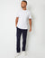 Straight Leg Stretch Canvas Trousers in Navy