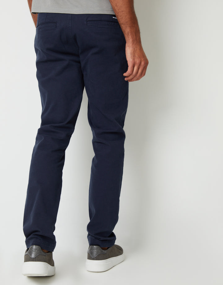 Navy Slim Fit Stretch Canvas Trousers