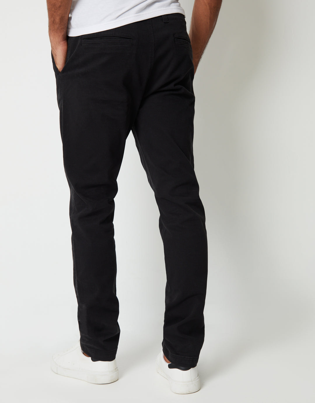 Black Slim Fit Stretch Canvas Trousers