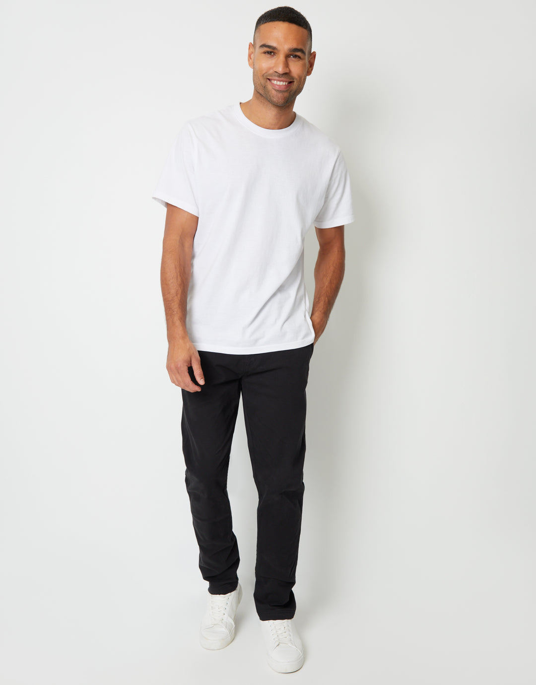 Black Slim Fit Stretch Canvas Trousers