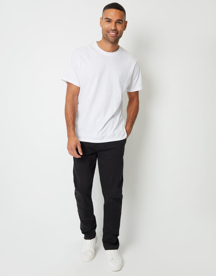 Black Slim Fit Stretch Canvas Trousers