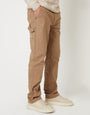 Dark Stone Straight Leg Chino Cargo Trousers