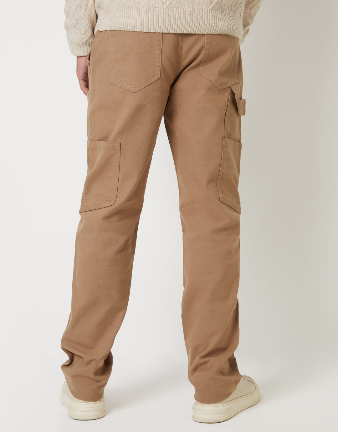 Dark Stone Straight Leg Chino Cargo Trousers