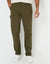Khaki Green Straight Leg Chino Cargo Trousers