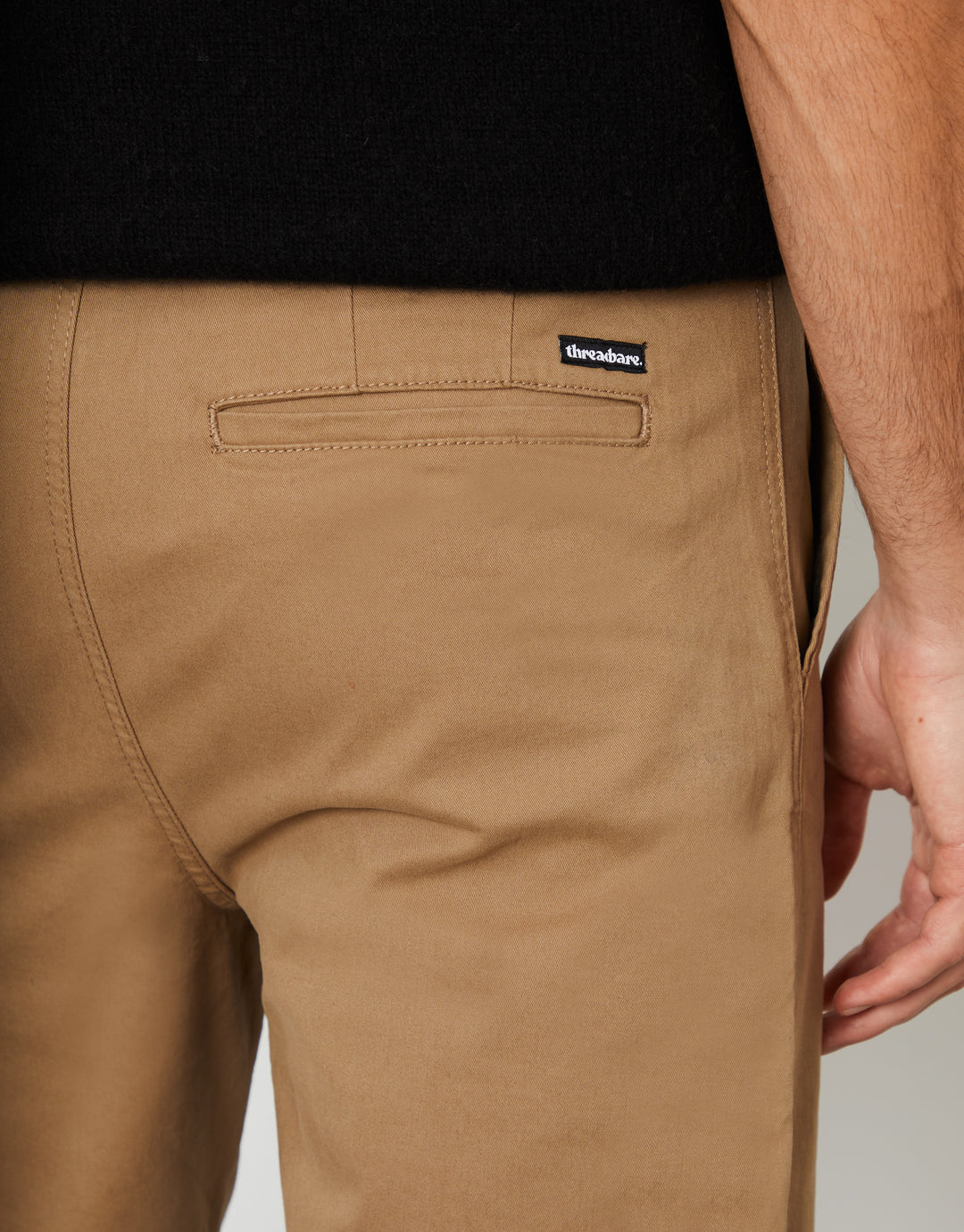 Dark Stone Straight Leg Pleated Chino Trousers