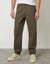 Khaki Green Straight Leg Pleated Chino Trousers