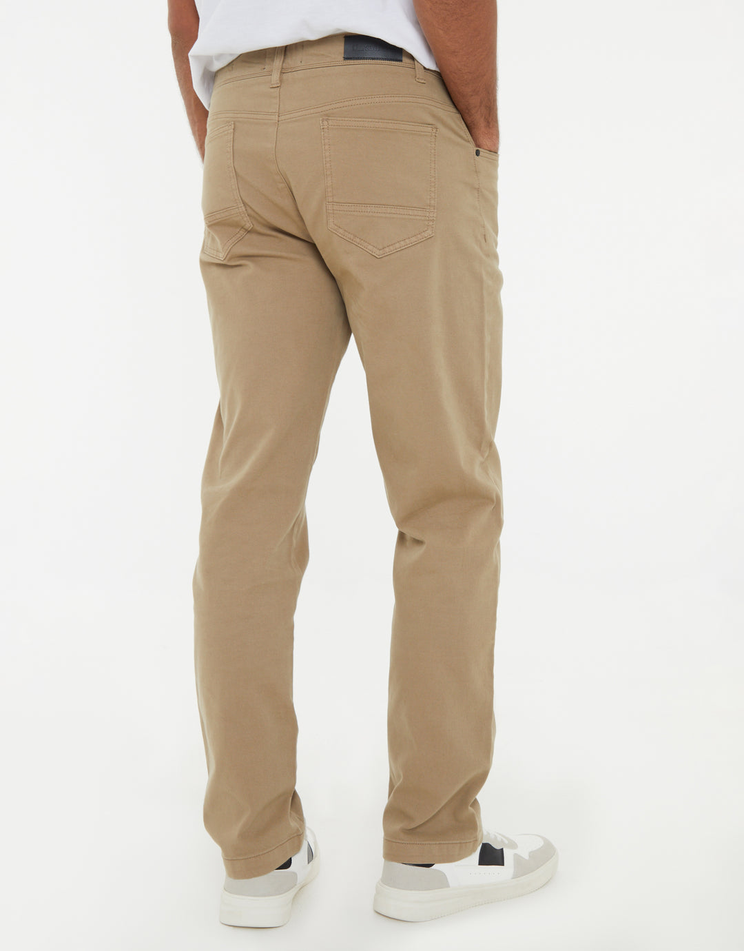 Dark Stone Straight Leg Canvas Trousers