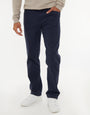 Navy Straight Leg Canvas Trousers