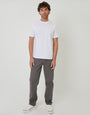 Straight Leg Canvas Trousers in Slate Grey