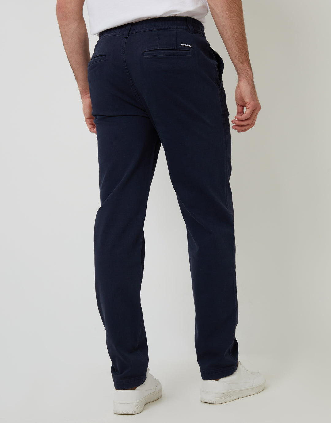 Navy Elasticated Waist Chino Trousers