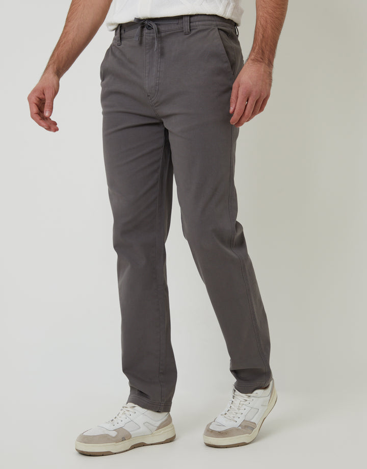 Slate Grey Elasticated Waist Chino Trousers