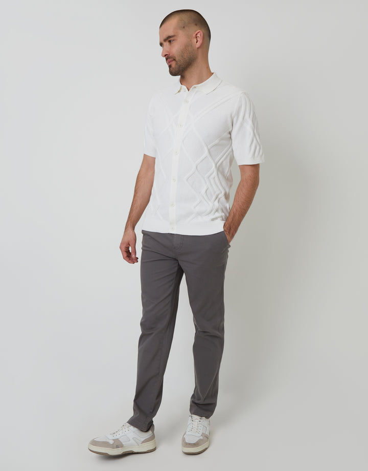 Slate Grey Elasticated Waist Chino Trousers