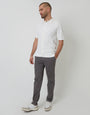 Elasticated Waist Chino Trousers in Slate Grey