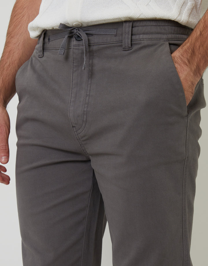 Slate Grey Elasticated Waist Chino Trousers