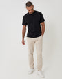Threadbare Elasticated Waist Chino Trousers in Light Stone - full body