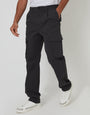 Black Relaxed Fit Stretch Cargo Chino Trousers