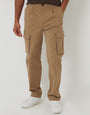 Dark Stone Relaxed Fit Stretch Cargo Chino Trousers