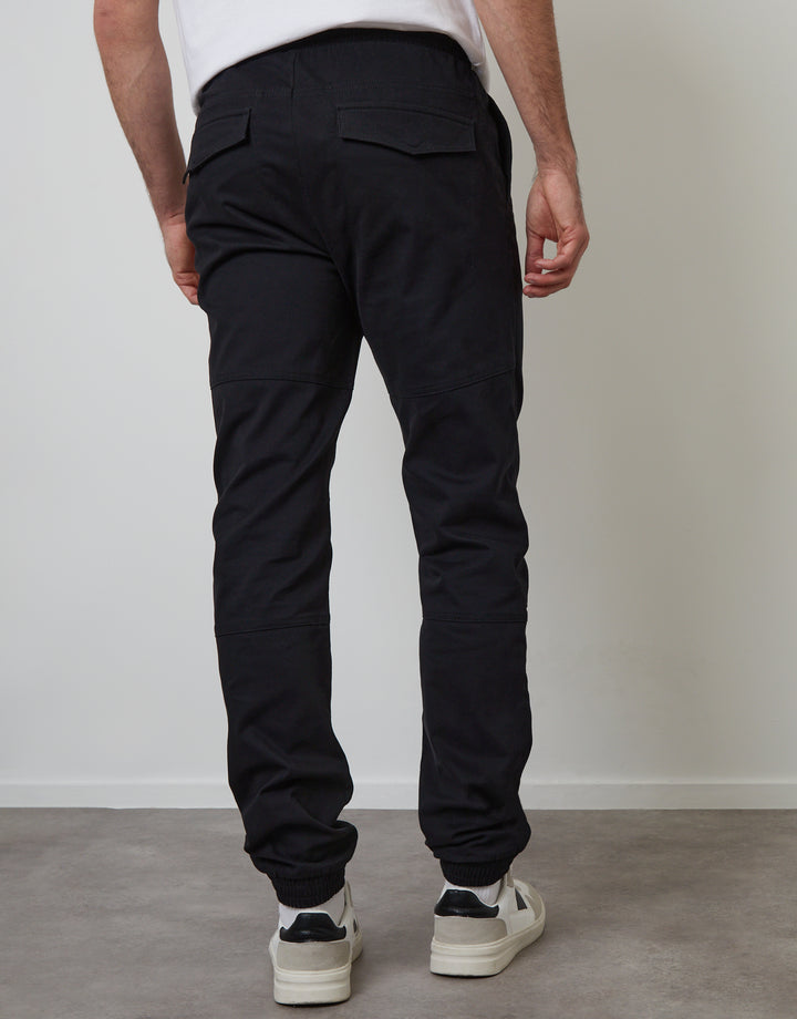 Black Jogger Style Drawcord Trousers