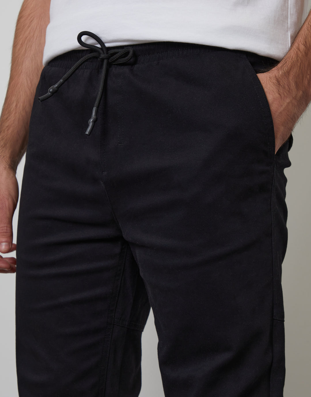 Black Jogger Style Drawcord Trousers