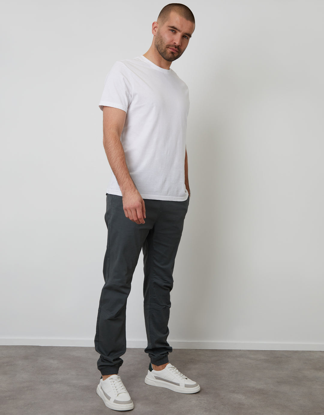 Green Grey Jogger Style Drawcord Trousers