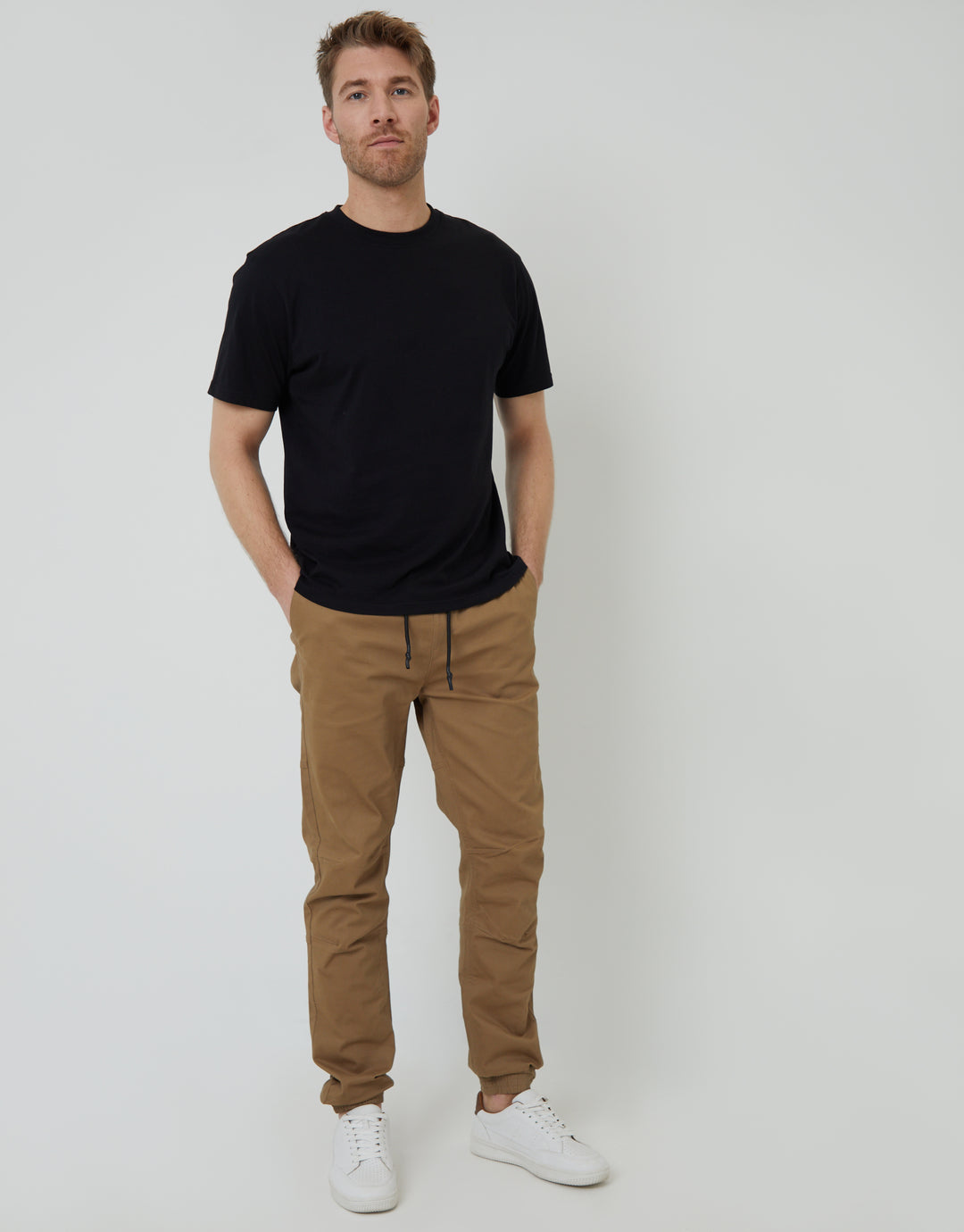 Dark Stone Jogger Style Drawcord Trousers