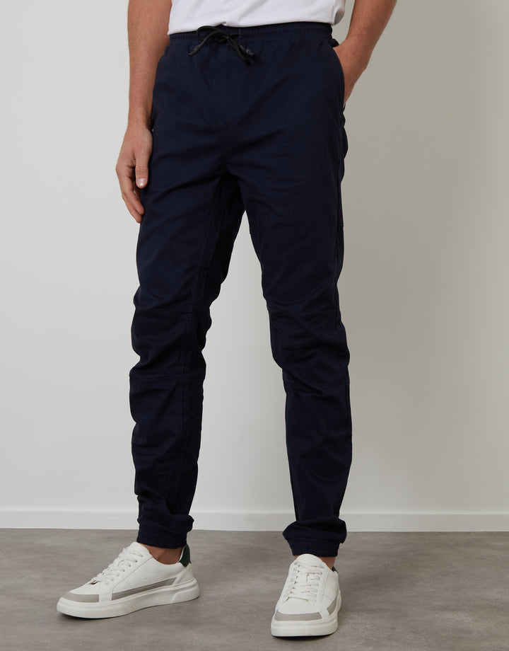 Navy Jogger Style Drawcord Trousers