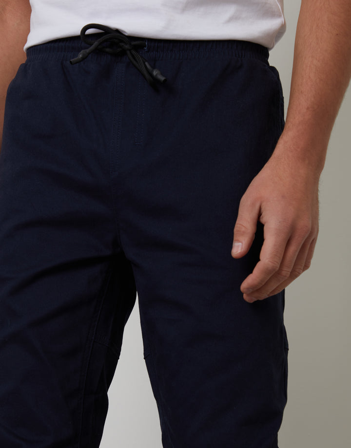 Navy Jogger Style Drawcord Trousers